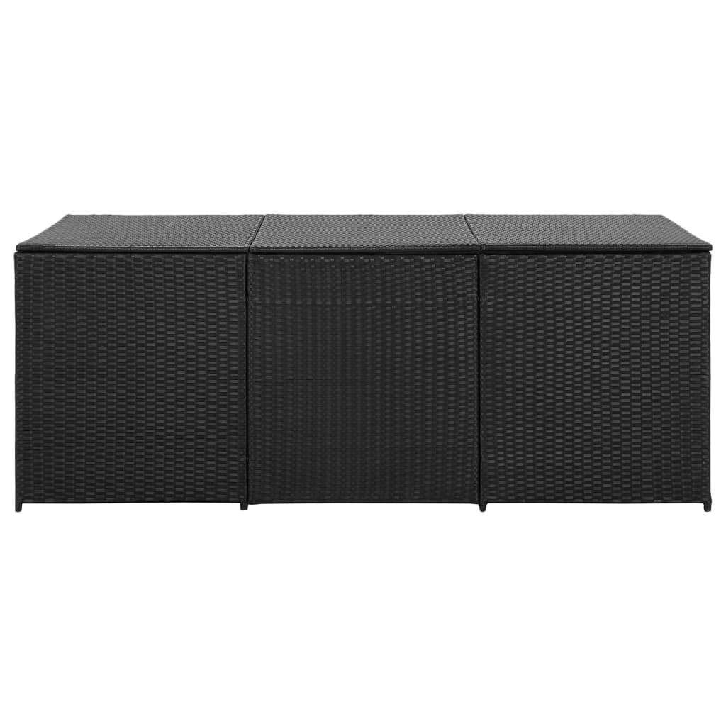 Galleria Design Garden Storage Box Poly Rattan 180x90x70 cm Black