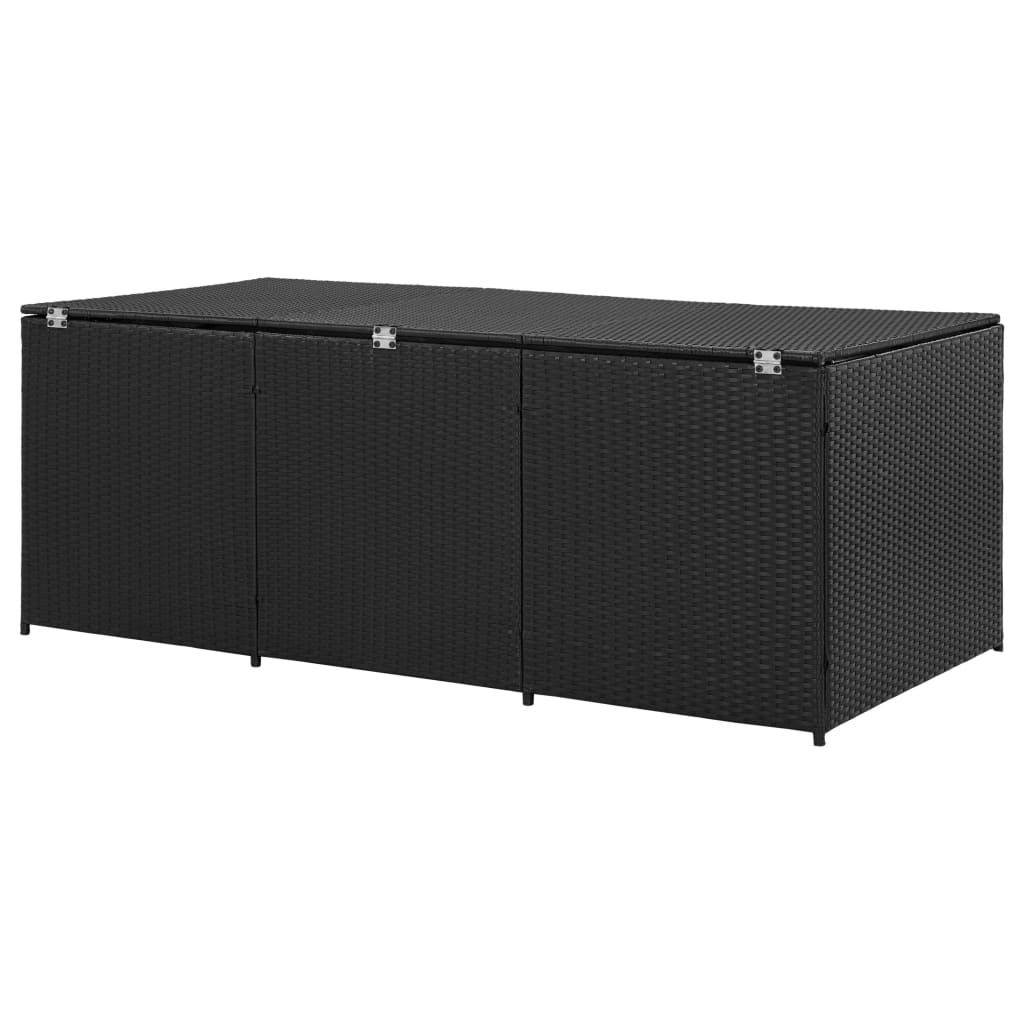Galleria Design Garden Storage Box Poly Rattan 180x90x70 cm Black