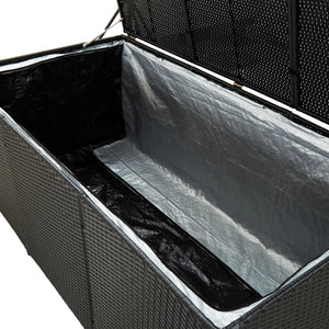 Galleria Design Garden Storage Box Poly Rattan 180x90x70 cm Black