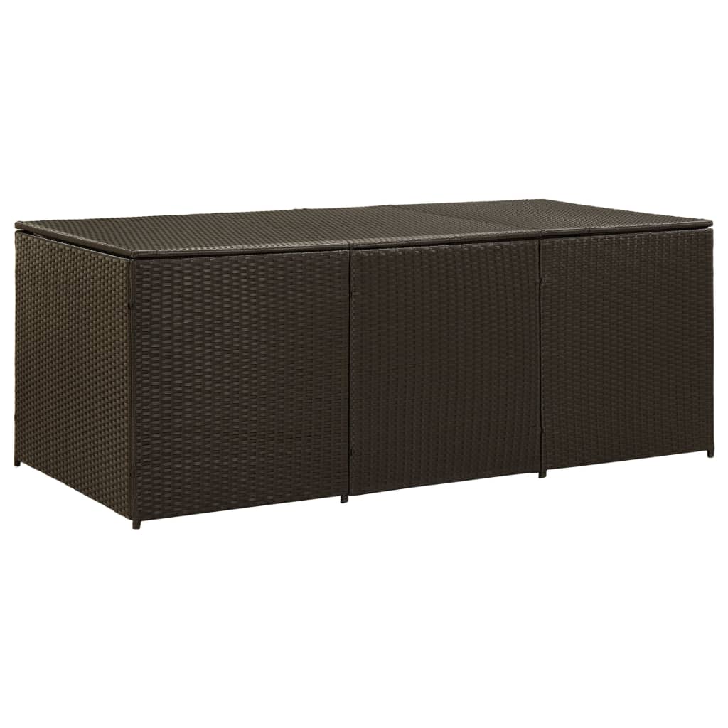 Galleria Design Garden Storage Box Poly Rattan 180x90x70 cm Brown