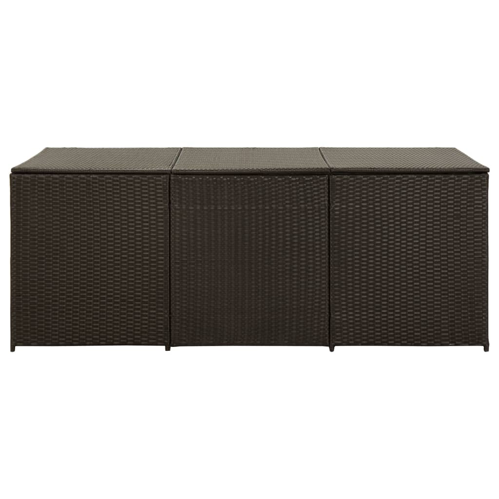 Galleria Design Garden Storage Box Poly Rattan 180x90x70 cm Brown