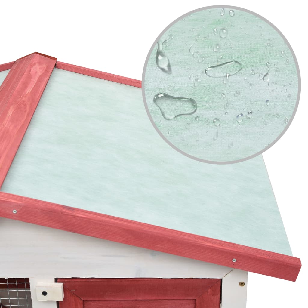 Galleria Design Outdoor Rabbit Hutch 3 Doors Red Wood