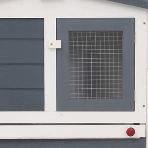 Galleria Design Outdoor Large Rabbit Hutch Grey and White 201x45x85 cm Wood