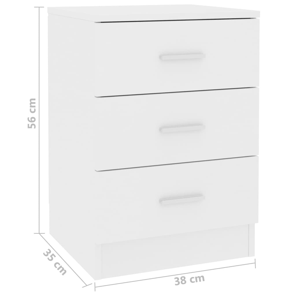 Galleria Design Bedside Cabinet White 38x35x56 cm Engineered Wood