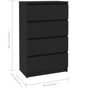 Galleria Design Sideboard Black 60x35x98.5 cm Engineered Wood
