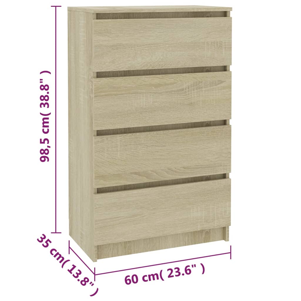 Galleria Design Sideboard Sonoma Oak 60x35x98.5 cm Engineered Wood