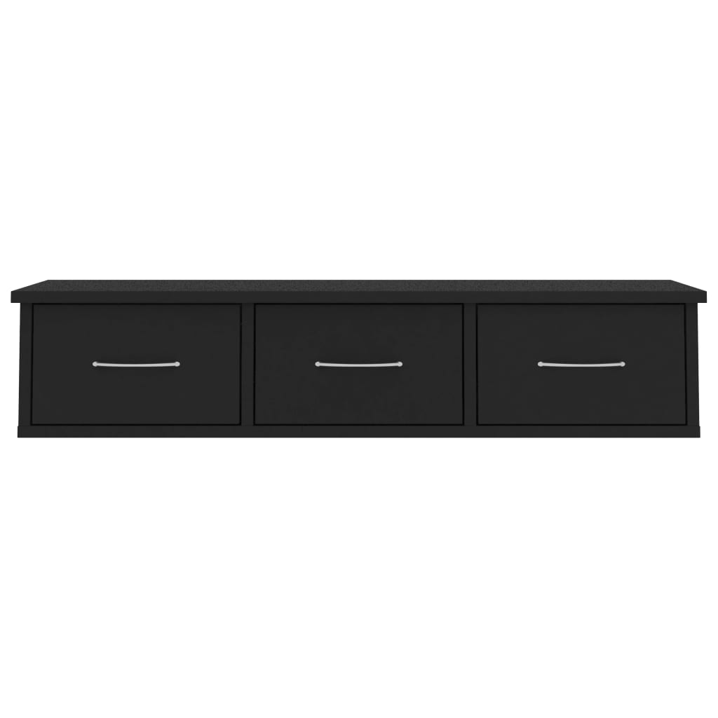 Galleria Design Wall-mounted Drawer Shelf Black 88x26x18.5 cm Engineered Wood