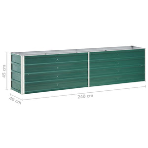 Galleria Design Garden Raised Bed Galvanised Steel 240x40x45 cm Green
