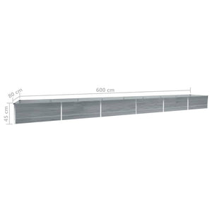 Galleria Design Garden Raised Bed Galvanised Steel 600x80x45 cm Grey