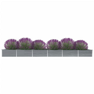 Galleria Design Garden Raised Bed Galvanised Steel 600x80x45 cm Grey