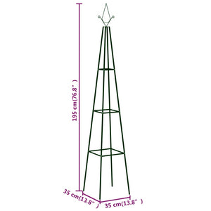Galleria Design Garden Climbing Plant Racks 2 pcs Dark Green 35x35x195 cm Iron