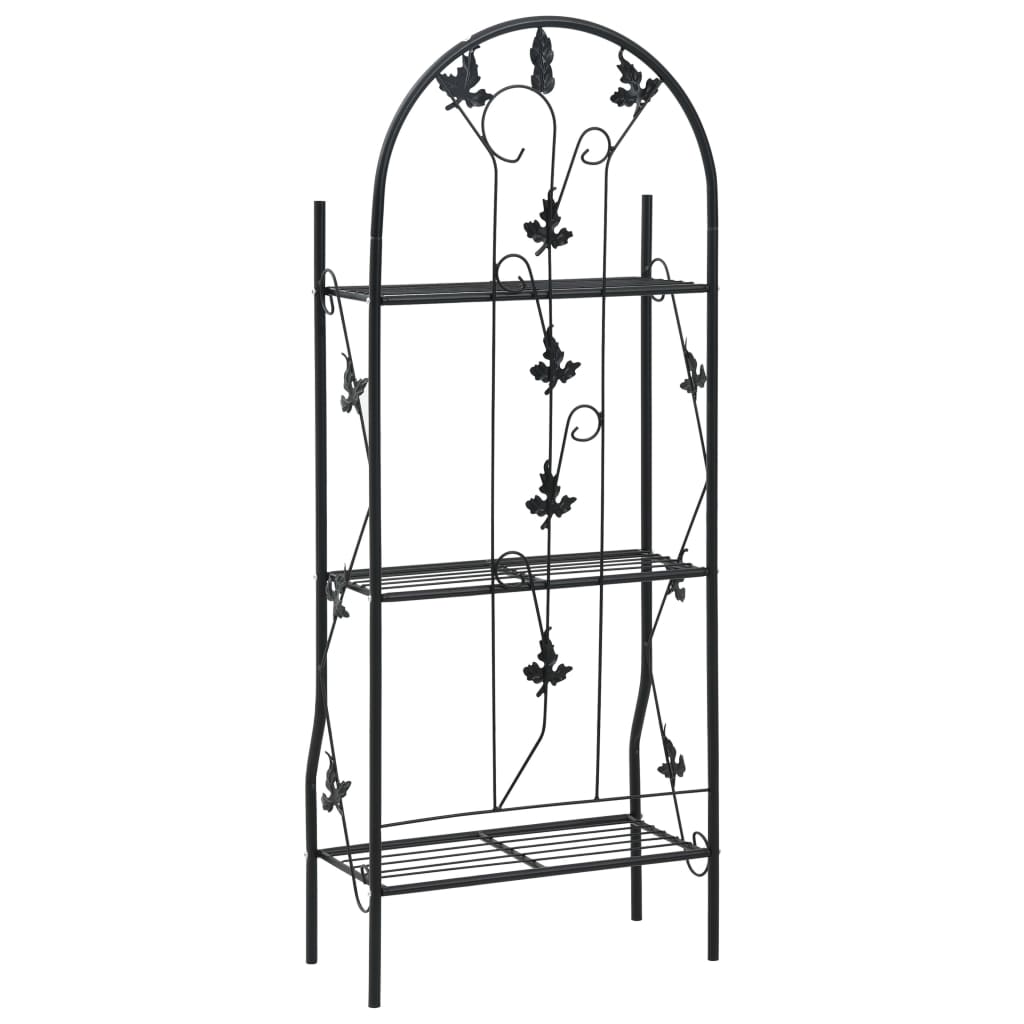 Galleria Design 3-Layer Plant Rack Black 52x28x128 cm Iron