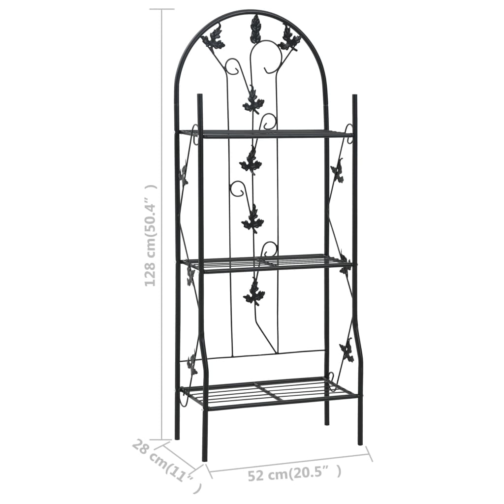 Galleria Design 3-Layer Plant Rack Black 52x28x128 cm Iron