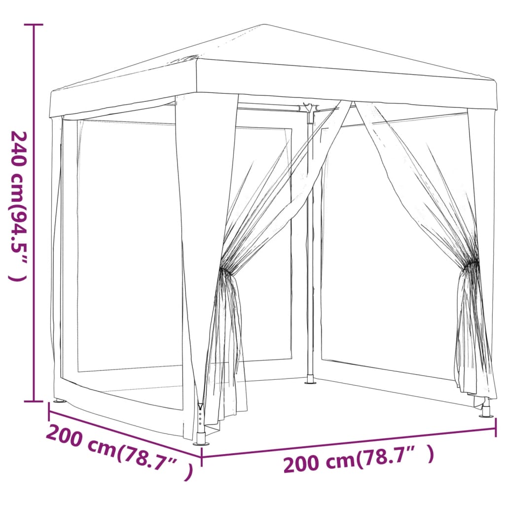 2x2 tent in cm Galleria Design Party Tent with 4 Mesh Sidewalls 2x2 m White