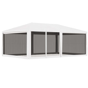 Galleria Design Party Tent with 4 Mesh Sidewalls 4x6 m White