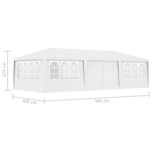 Galleria Design Professional Party Tent with Side Walls 4x9 m White 90 g/m?