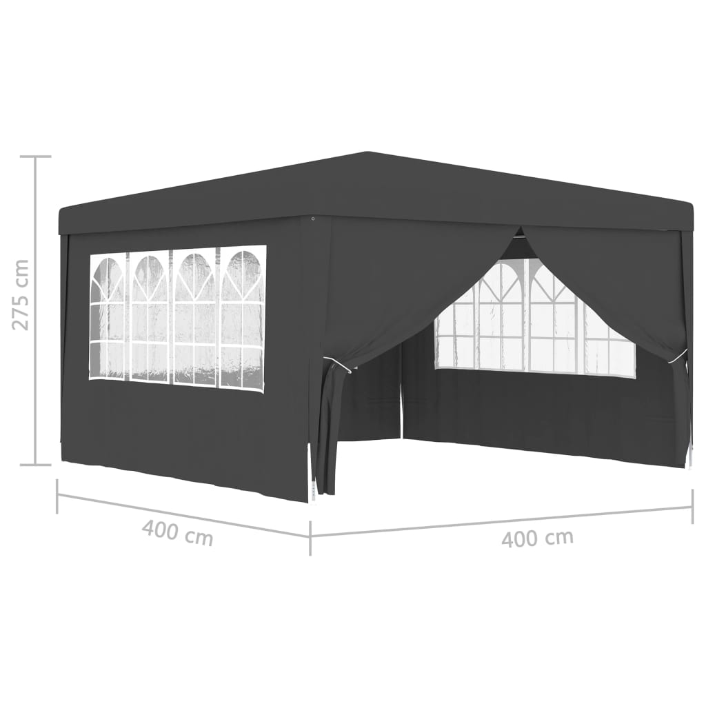 Galleria Design Professional Party Tent with Side Walls 4x4 m Anthracite 90 g/m?