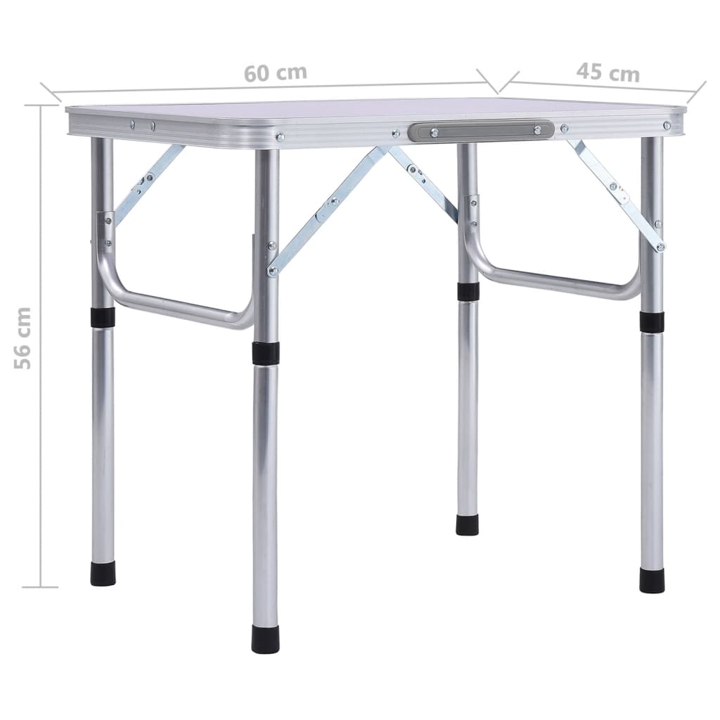 Galleria Design Folding Camping Table White Aluminium 60x45 cm