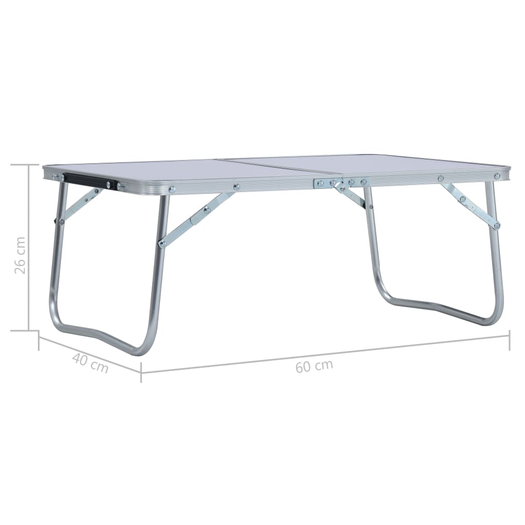 Galleria Design Folding Camping Table White Aluminium 60x45 cm