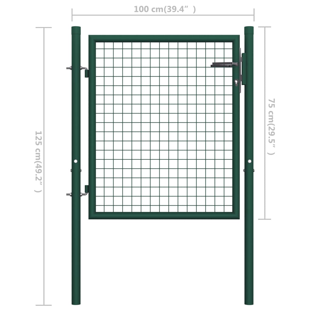 Galleria Design Fence Gate Steel 100x75 cm Green