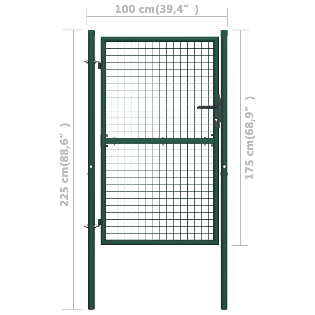 Galleria Design Fence Gate Steel 100x175 cm Green
