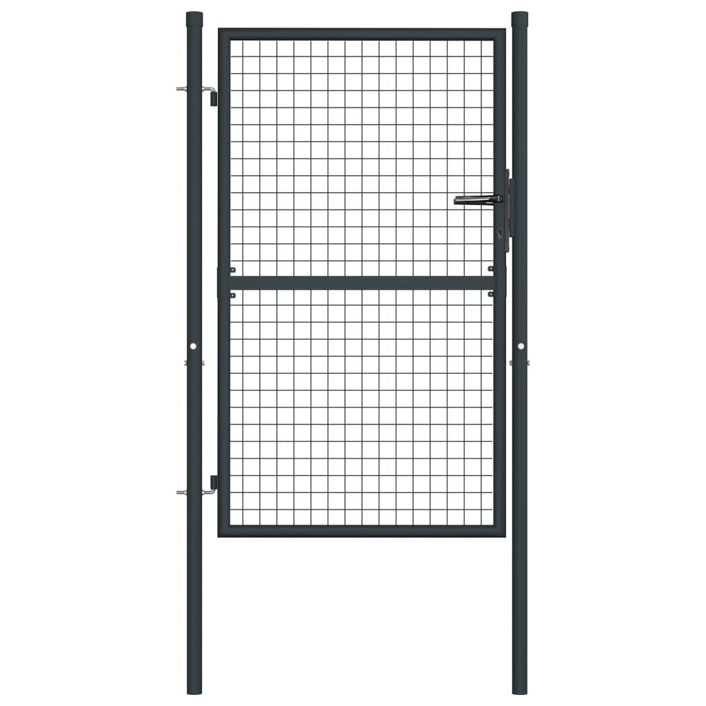 Galleria Design Mesh Garden Gate Galvanised Steel 100x125 cm Grey