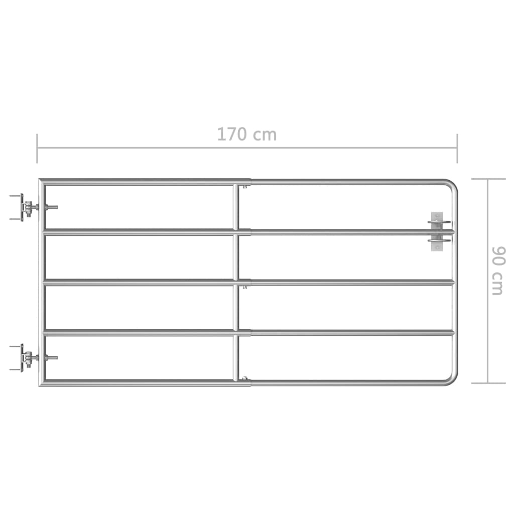 Galleria Design 5 Bar Field Gate Steel (95-170)x90 cm Silver