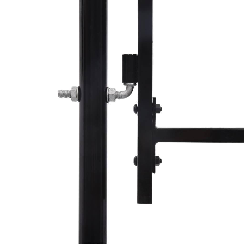 Galleria Design Fence Gate Single Door with Spike Top Steel 1x1 m Black