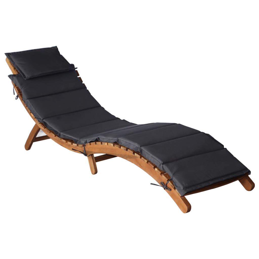 Wooden sun lounger online with cushion