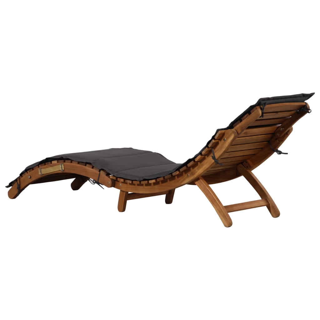 Sun lounger solid acacia hotsell wood