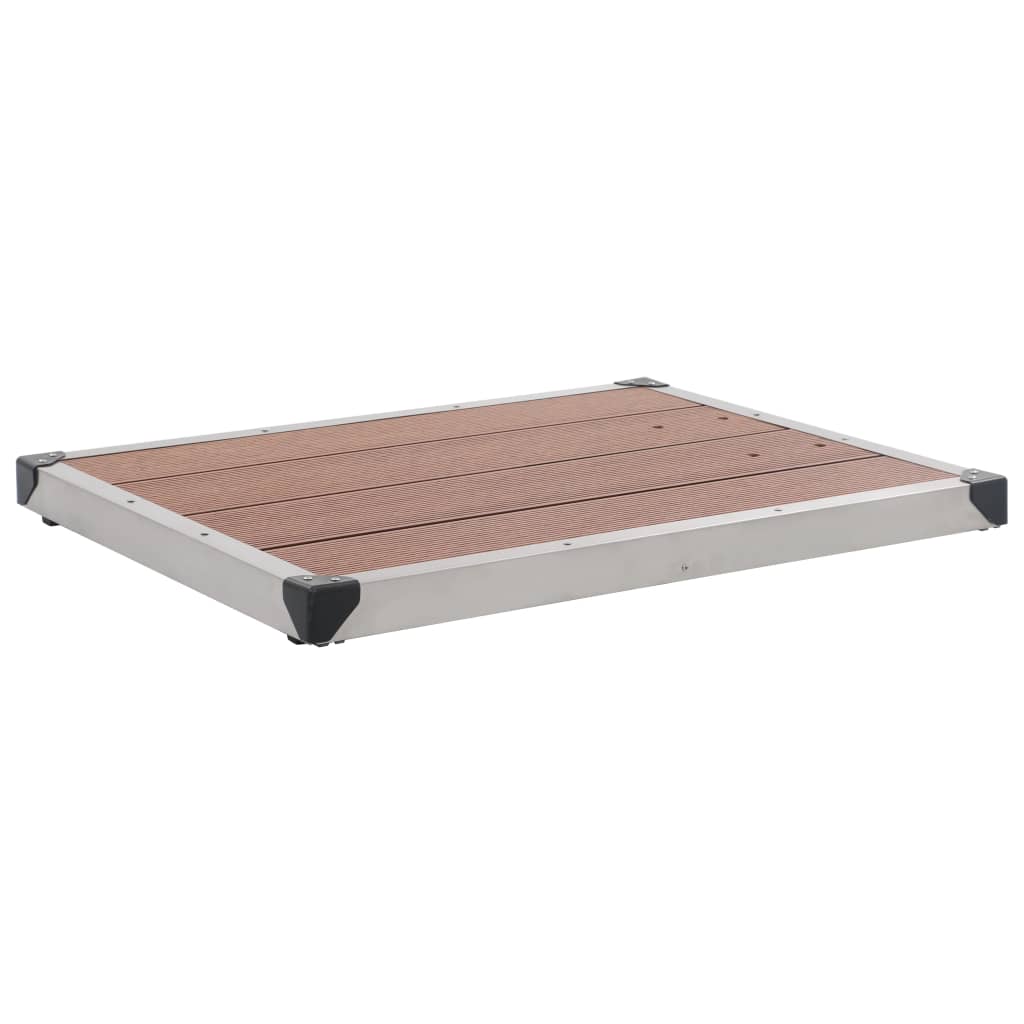 Galleria Design Outdoor Shower Tray WPC Stainless Steel 80x62 cm Brown