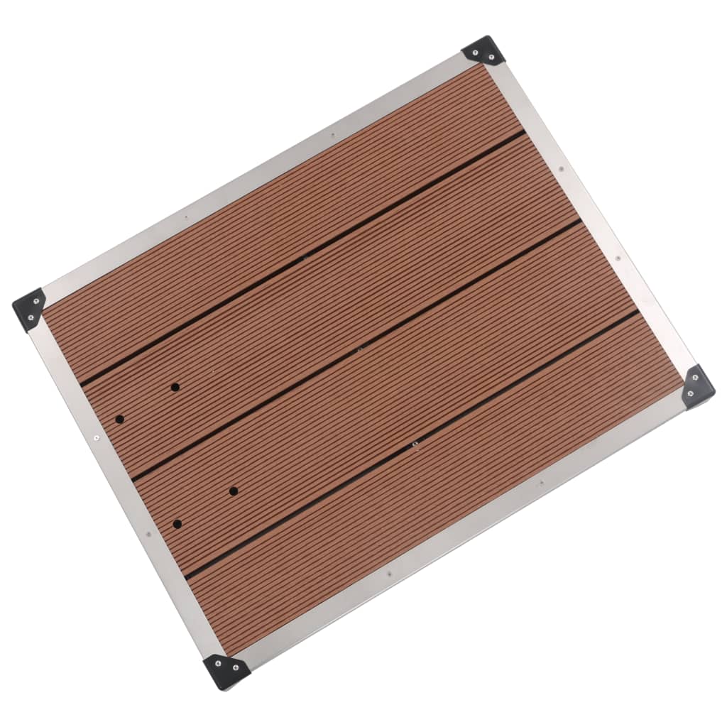 Galleria Design Outdoor Shower Tray WPC Stainless Steel 80x62 cm Brown