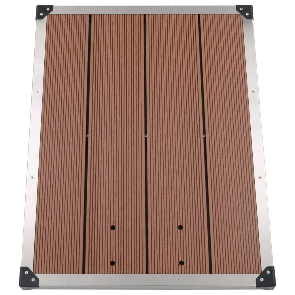 Galleria Design Outdoor Shower Tray WPC Stainless Steel 80x62 cm Brown