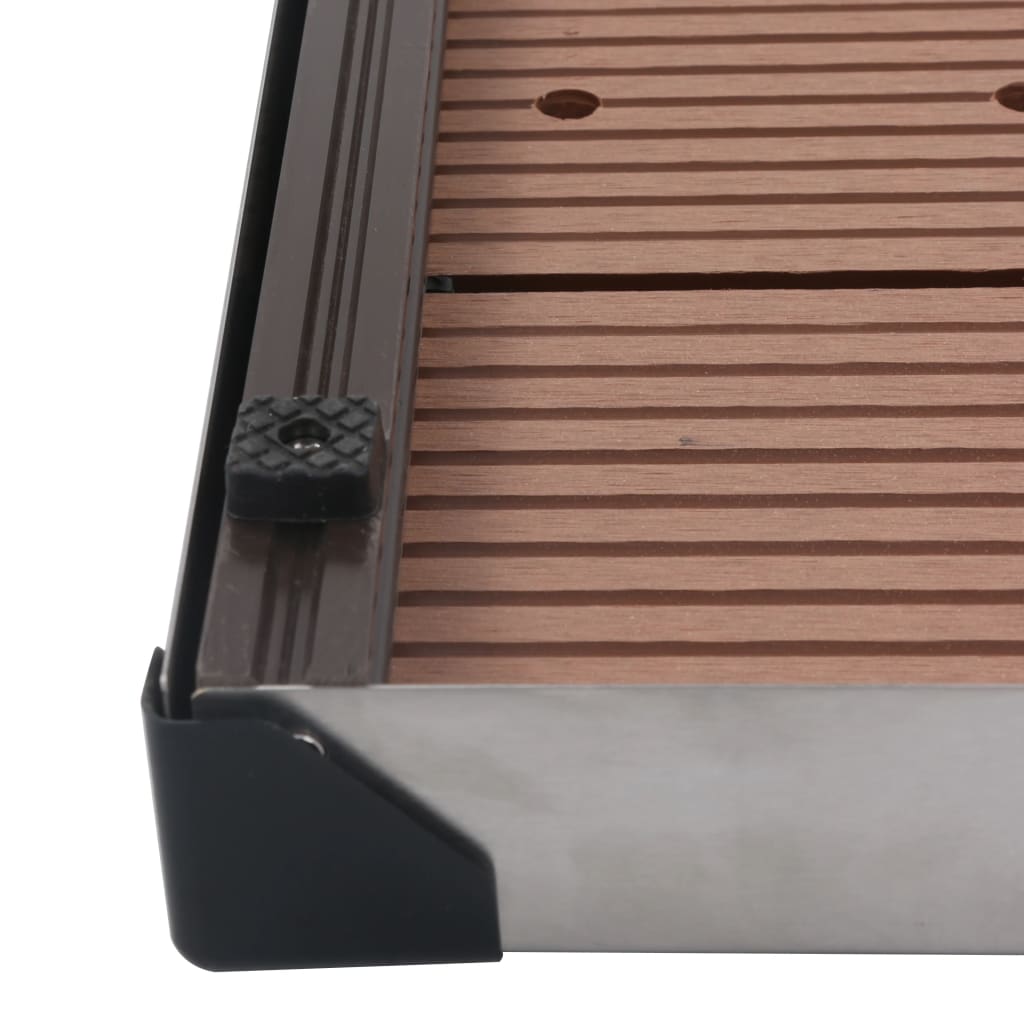 Galleria Design Outdoor Shower Tray WPC Stainless Steel 80x62 cm Brown