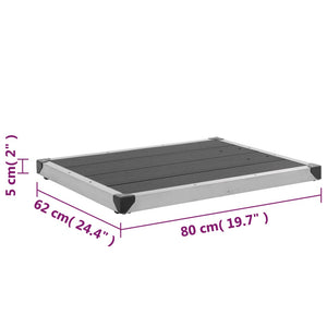 Galleria Design Outdoor Shower Tray WPC Stainless Steel 80x62 cm Grey