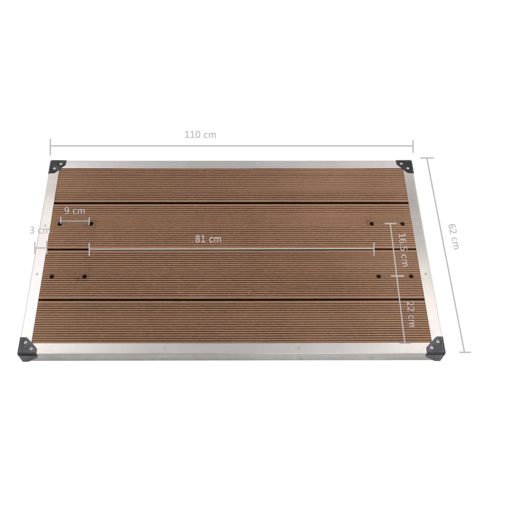 Galleria Design Outdoor Shower Tray WPC Stainless Steel 110x62 cm Brown