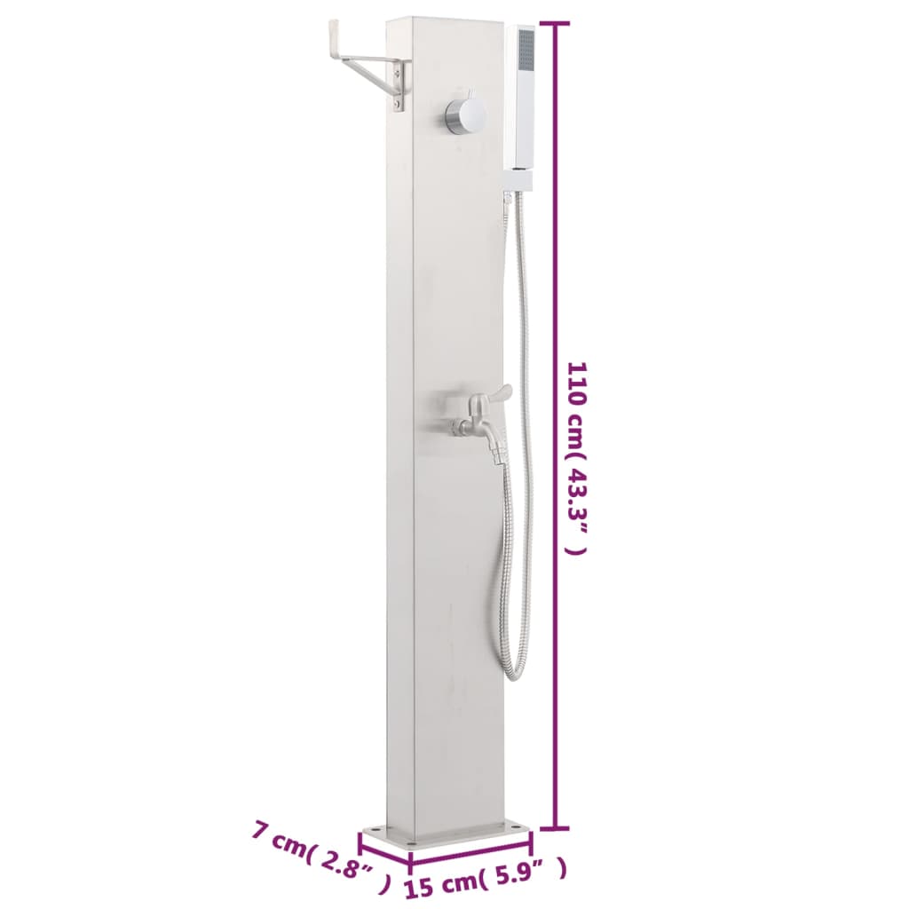 Galleria Design Garden Shower Faucet 110 cm Stainless Steel