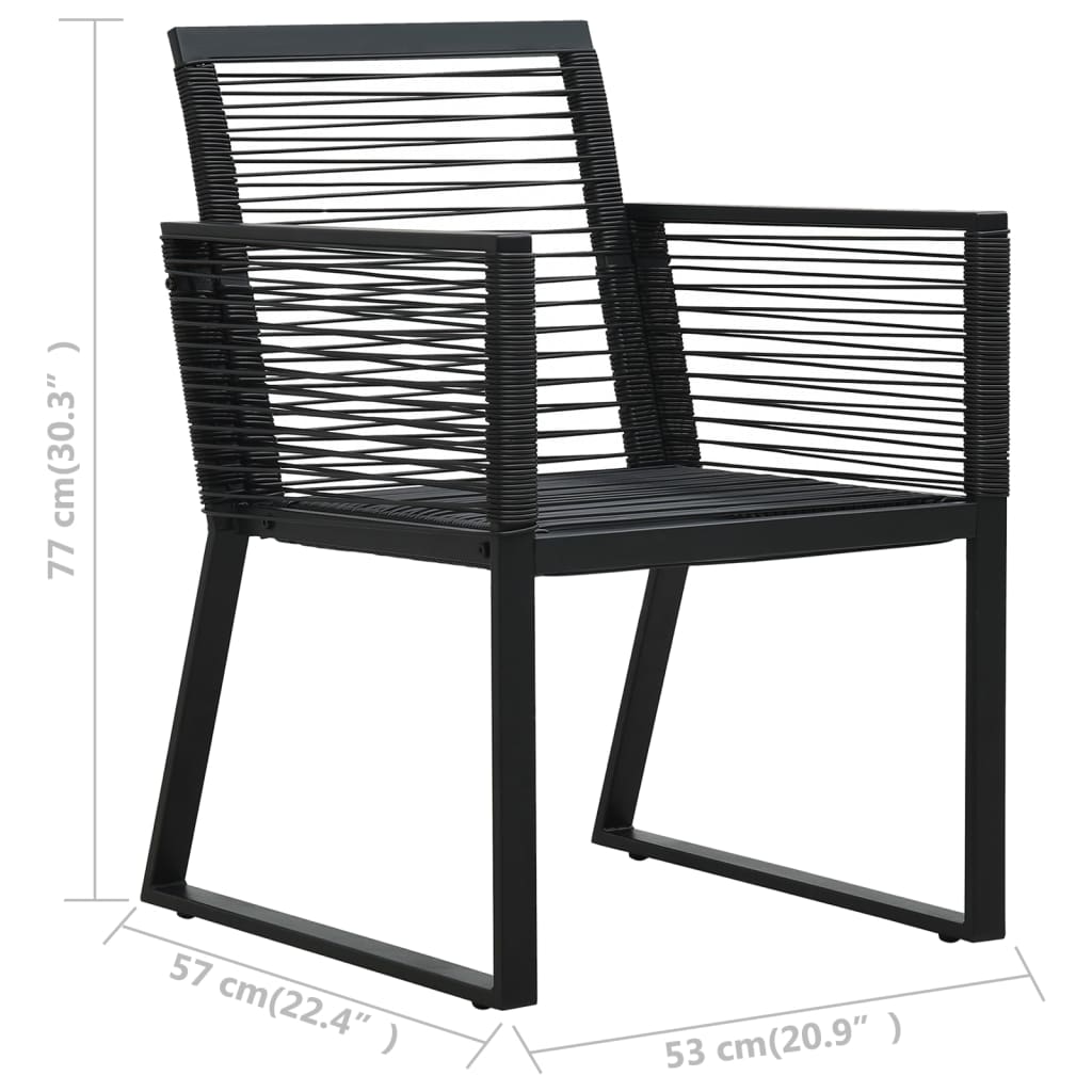 Galleria Design Garden Chairs 2 pcs Black PVC Rattan