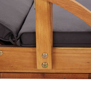 Galleria Design Sun Lounger with Cushion Solid Acacia Wood