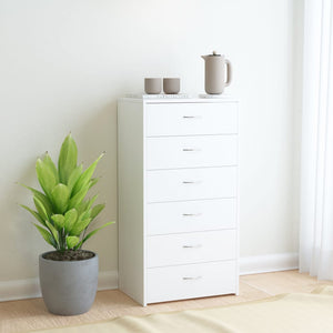 Galleria Design Sideboard with 6 Drawers White 50x34x96 cm Engineered Wood