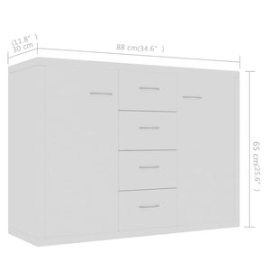 Galleria Design Sideboard White 88x30x65 cm Engineered Wood