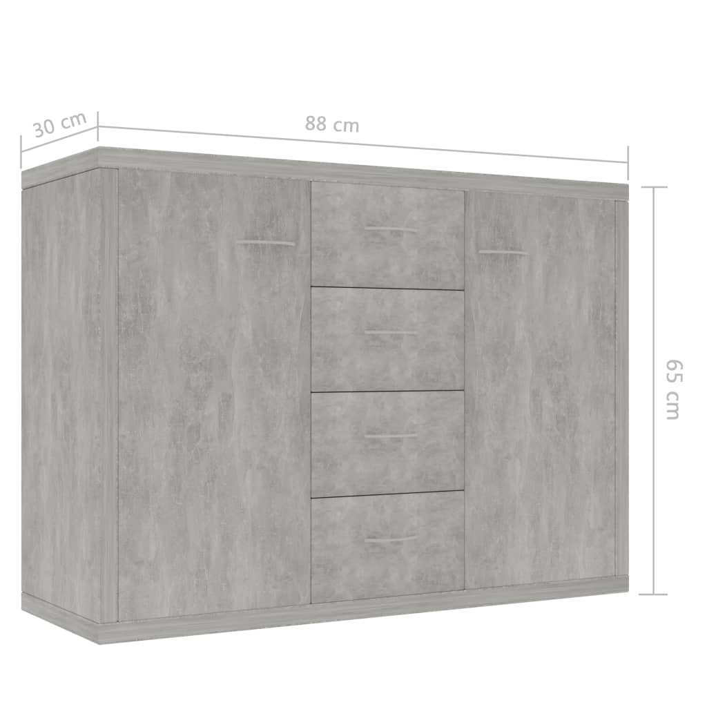 Galleria Design Sideboard Concrete Grey 88x30x65 cm Engineered Wood