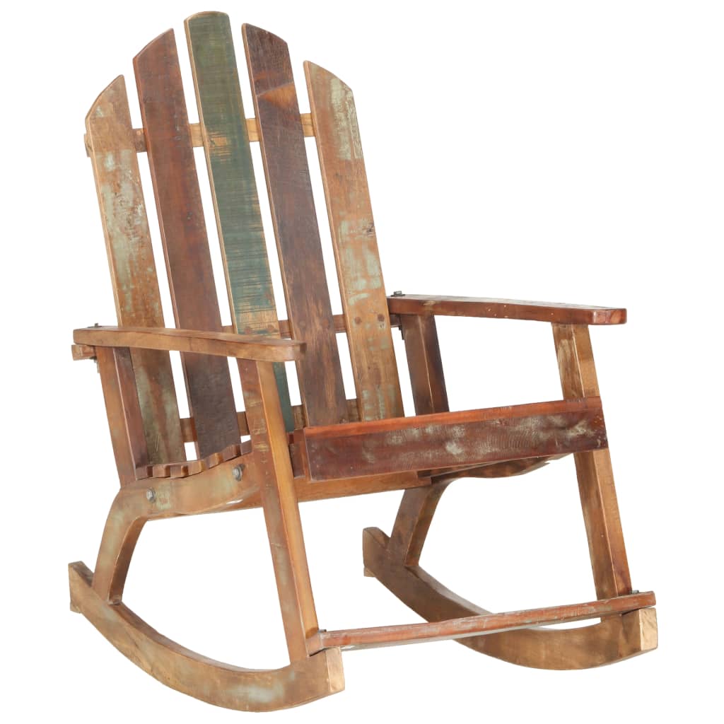Rustic wood top rocking chair