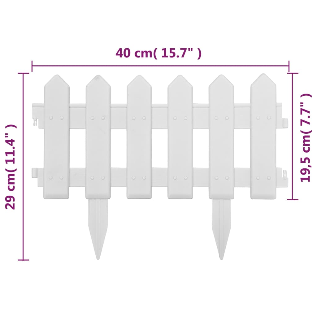 Galleria Design Lawn Edgings 25 pcs White 10 m PP