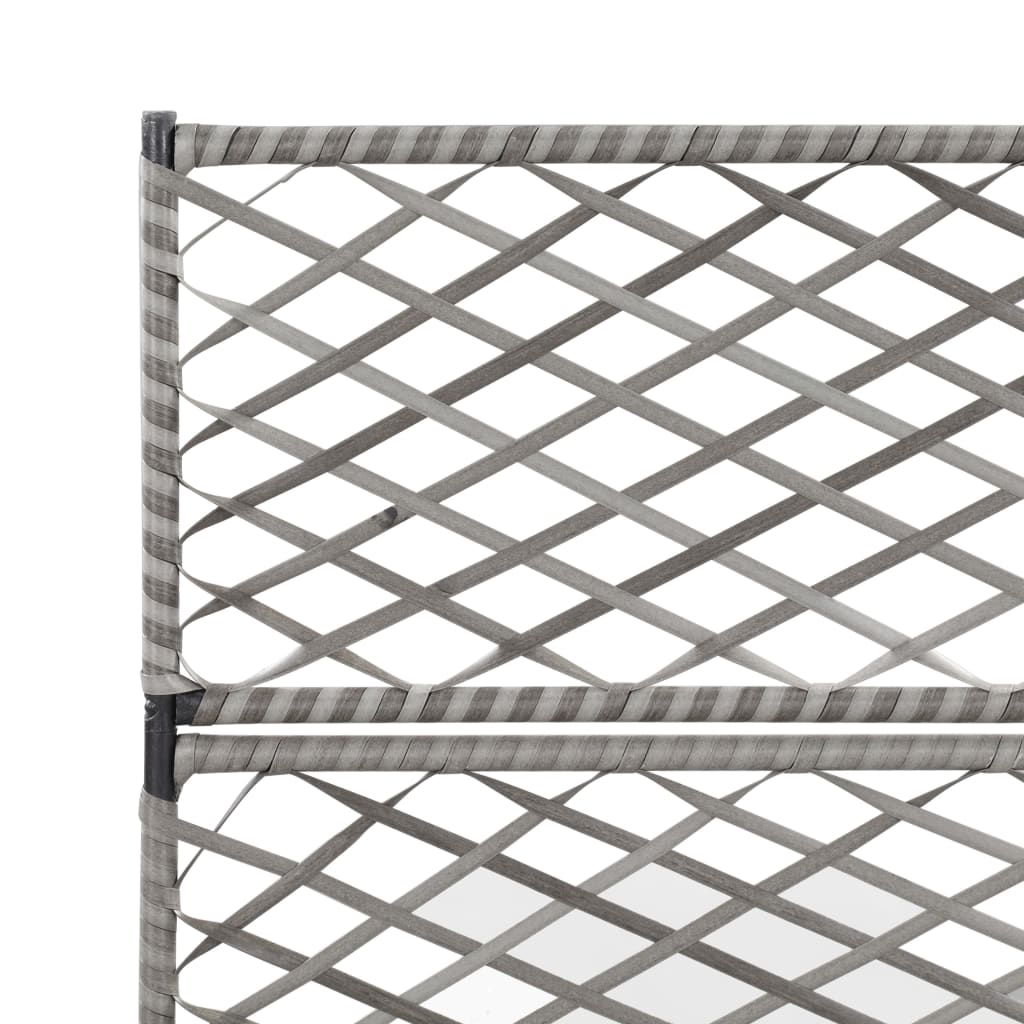 Galleria Design Trellis Raised Bed with 3 Pots 83x30x130 cm Poly Rattan Grey