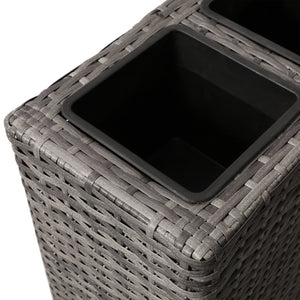 Galleria Design Garden Raised Bed with 4 Pots 2 pcs Poly Rattan Grey(2x45426)