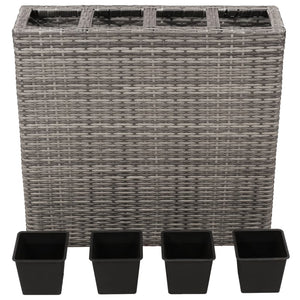 Galleria Design Garden Raised Bed with 4 Pots 2 pcs Poly Rattan Grey(2x45426)