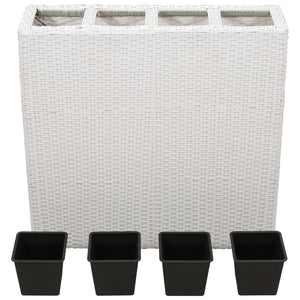Galleria Design Garden Raised Bed with 4 Pots 2 pcs Poly Rattan White(2x45427)