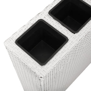Galleria Design Garden Raised Bed with 4 Pots 2 pcs Poly Rattan White(2x45427)