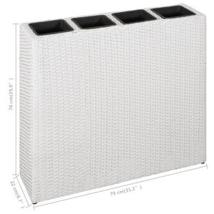 Galleria Design Garden Raised Bed with 4 Pots 2 pcs Poly Rattan White(2x45427)